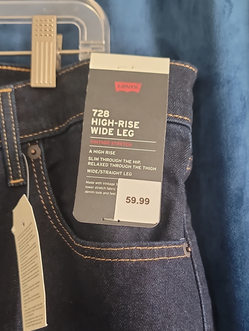 Levi's 728 High-Rise Wide Leg Jeans - Dark Blue